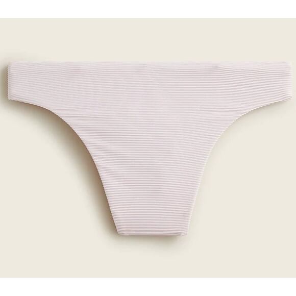 J.Crew Ribbed High Rise Cheeky Bikini Bottom Pink Beach Coastal Retro XXL NWT - Picture 1 of 10